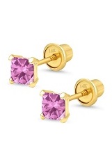 delightful princess cut baby October birthstone earrings